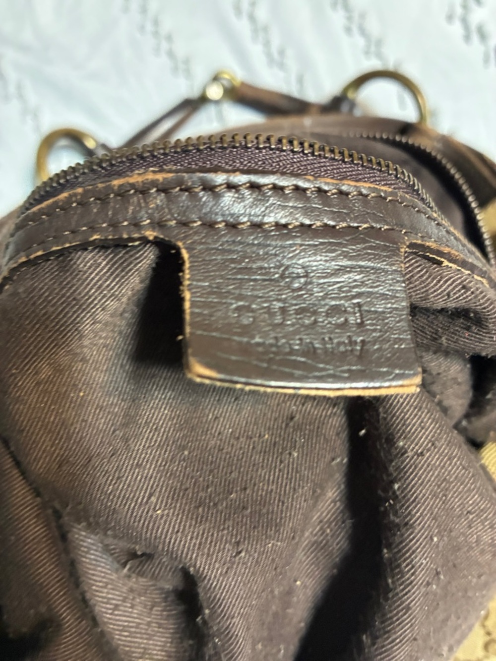 Gucci Beige and Brown Monogram Hobo Bag - Picture 6 of 8